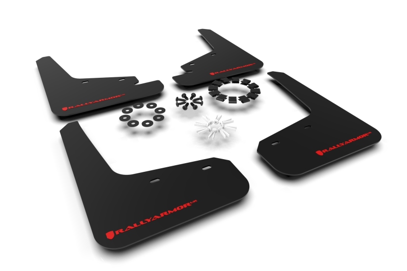 Tesla Model Y Mud Flap - Rally Armor - UR, Red Logo - Black - `20-`26